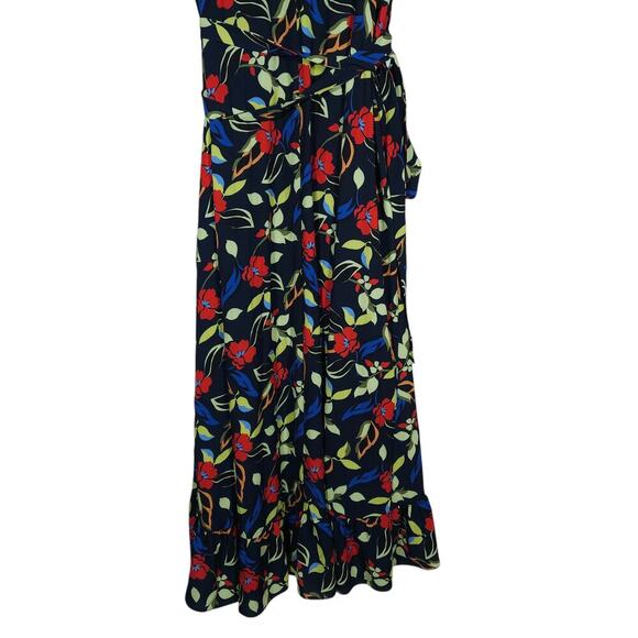 Eloquii Womens Maxi Dress 18 Floral Wrap Boho Ruffle V Neck Tie Waist Flowy Chic - Picture 13 of 14